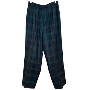 Pendleton 100% Wool Made in the USA Blue Green Tartan Plaid Size 14 Pants